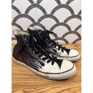 Converse‎ Mens Size 11 Purple Flames Shoes Chuck Taylor FIRE FLAME Black Hi Top